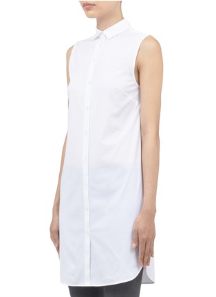 Front View - Click To Enlarge - T BY ALEXANDER WANG - Cotton-poplin sleeveless shirt dress