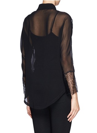 Back View - Click To Enlarge - SANDRO - Cabriole lace insert chiffon blouse