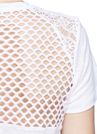 Detail View - Click To Enlarge - SANDRO - Tanger mesh lace panel T-shirt