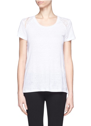 Main View - Click To Enlarge - SANDRO - Tanger mesh lace panel T-shirt