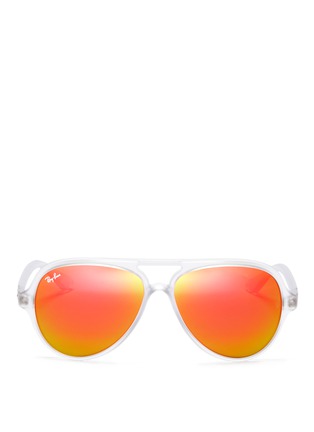 Main View - Click To Enlarge - RAY-BAN - Matte acetate aviator mirror sunglasses