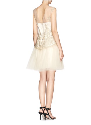 Figure View - Click To Enlarge -  - Metallic embroidery tulle dress