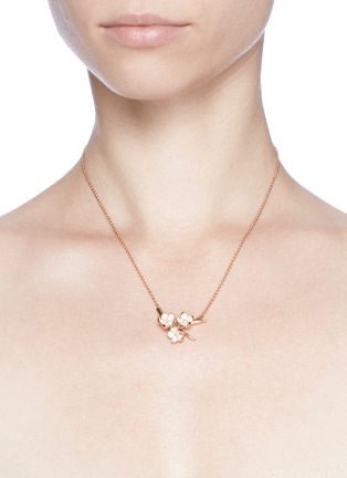 Detail View - Click To Enlarge - SHAUN LEANE - Small branch pendant diamond and cultured pearl necklace