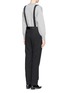 Back View - Click To Enlarge - SACAI LUCK - Stripe wool felt dungarees