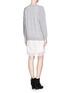 Back View - Click To Enlarge - SACAI LUCK - Wool sweater lace dress