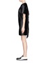 Figure View - Click To Enlarge - ALEXANDER WANG - Back fringe twill dress