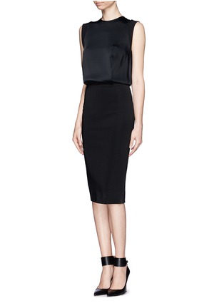 Front View - Click To Enlarge - VICTORIA BECKHAM - Combo sheath dress