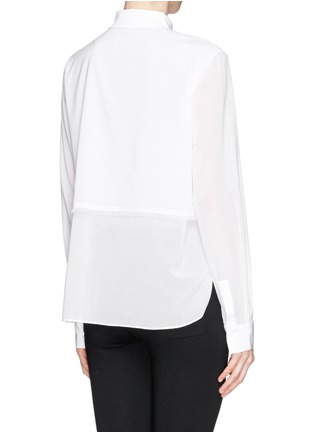 Back View - Click To Enlarge - T BY ALEXANDER WANG - Fray hem overlay shirt