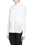 Front View - Click To Enlarge - T BY ALEXANDER WANG - Fray hem overlay shirt