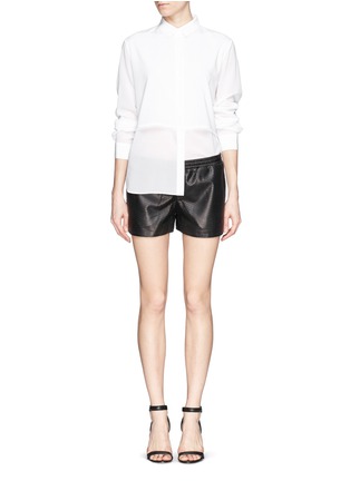 Figure View - Click To Enlarge - T BY ALEXANDER WANG - Fray hem overlay shirt