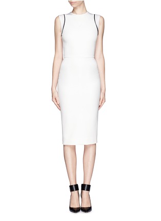 Main View - Click To Enlarge - VICTORIA BECKHAM - Contrast piping sheath dress