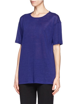 Front View - Click To Enlarge - T BY ALEXANDER WANG - Linen silk jersey oversized tee