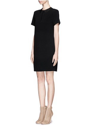 Figure View - Click To Enlarge - RAG & BONE - Becker leather collar shift dress