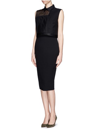 Figure View - Click To Enlarge - VICTORIA BECKHAM - Cropped top combo dress