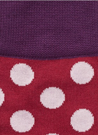 Detail View - Click To Enlarge - PAUL SMITH - Cotton-blend striped polka dot socks