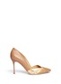 Main View - Click To Enlarge - SERGIO ROSSI - Suede metallic pleat leather pumps
