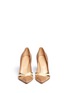 Figure View - Click To Enlarge - SERGIO ROSSI - Suede metallic pleat leather pumps