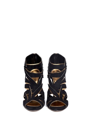 Figure View - Click To Enlarge - SERGIO ROSSI - Ramage leaf cutout caged sandals