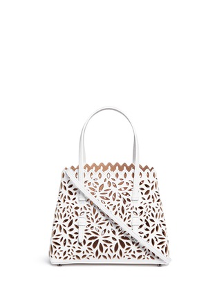 Main View - Click To Enlarge - ALAÏA - 'Marguerite' floral lasercut metallic layered leather tote