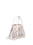Figure View - Click To Enlarge - ALAÏA - 'Marguerite' floral lasercut metallic layered leather tote