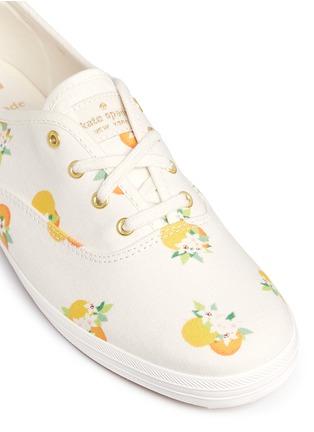 Detail View - Click To Enlarge - KEDS - x Kate Spade 'Champion' orange blossom print sneakers