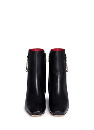 Front View - Click To Enlarge - DORATEYMUR - 'Nizip' metal hoop leather ankle boots