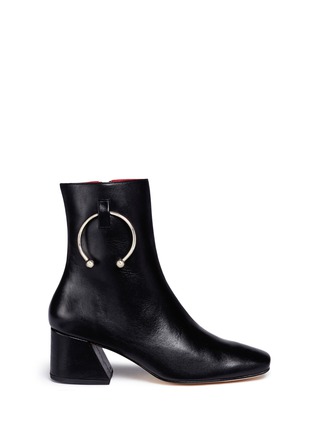 Main View - Click To Enlarge - DORATEYMUR - 'Nizip' metal hoop leather ankle boots
