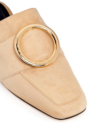 Detail View - Click To Enlarge - DORATEYMUR - 'Petro' round buckle suede mules