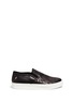 Main View - Click To Enlarge - NEIL BARRETT - 'Basketball Tatoo' thunderbolt leather slip-on sneakers