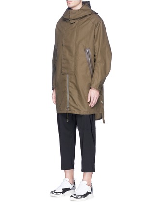 Front View - Click To Enlarge - OAMC - 'Jungle' cotton-linen hopsack coat
