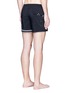 Back View - Click To Enlarge - DANWARD - Mid length grosgrain stripe swim shorts