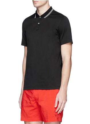 Front View - Click To Enlarge - DANWARD - Mercerised cotton polo shirt