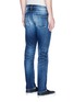 Back View - Click To Enlarge - FDMTL - 'Figure CS30' sashiko stitch ripped skinny jeans