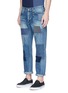Detail View - Click To Enlarge - FDMTL - 'Trace CS35' slim fit boro patchwork jeans