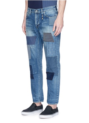 Front View - Click To Enlarge - FDMTL - 'Trace CS35' slim fit boro patchwork jeans
