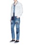 Figure View - Click To Enlarge - FDMTL - 'Trace CS35' slim fit boro patchwork jeans