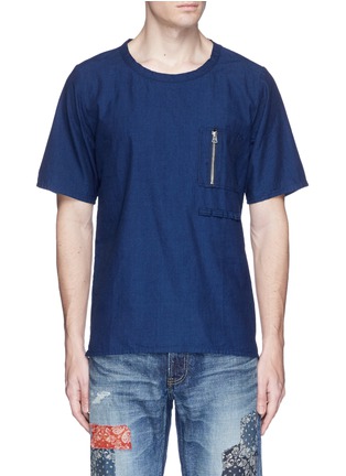 Main View - Click To Enlarge - FDMTL - Zip pocket hopsack T-shirt