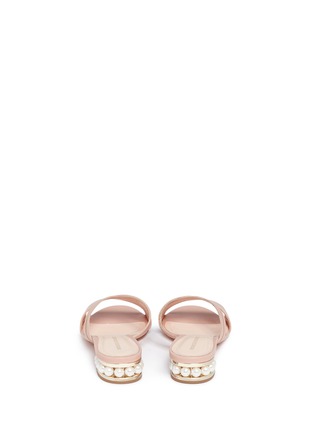 Back View - Click To Enlarge - NICHOLAS KIRKWOOD - 'Casati Pearl' cutout chevron leather slide sandals
