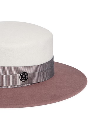 Detail View - Click To Enlarge - MAISON MICHEL - 'Kiki' colourblock rabbit furfelt boater hat