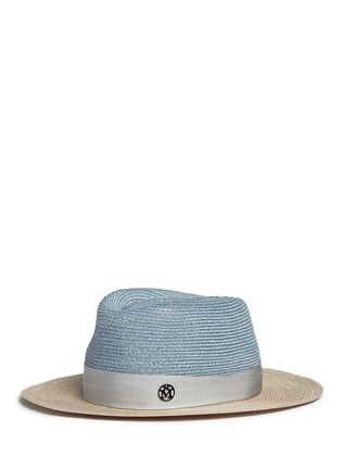 Figure View - Click To Enlarge - MAISON MICHEL - 'Thadee' colourblock straw trilby hat
