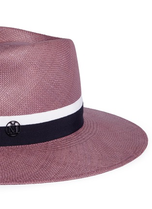 Detail View - Click To Enlarge - MAISON MICHEL - 'Charles' swirl straw Panama hat