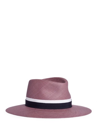 Main View - Click To Enlarge - MAISON MICHEL - 'Charles' swirl straw Panama hat