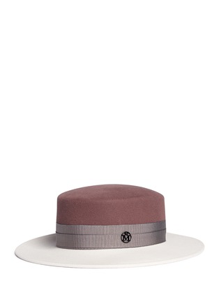 Figure View - Click To Enlarge - MAISON MICHEL - 'Kiki' colourblock rabbit furfelt boater hat