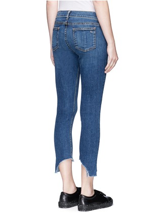 Back View - Click To Enlarge - RAG & BONE - 'Capri' frayed staggered hem cropped skinny jeans