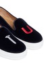 Detail View - Click To Enlarge - STUBBS & WOOTTON - 'College' screw embroidered velvet skate slip-ons