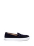 Main View - Click To Enlarge - STUBBS & WOOTTON - 'College' screw embroidered velvet skate slip-ons