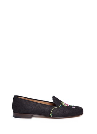 Main View - Click To Enlarge - STUBBS & WOOTTON - Orchard floral embroidered woven slip-ons