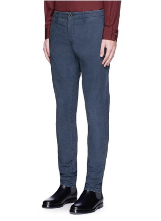 Front View - Click To Enlarge - INCOTEX - 'Skin' slim fit check cotton pants