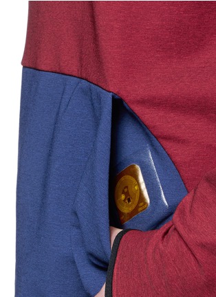 Detail View - Click To Enlarge - DYNE - Retractable hood kangaroo pocket colourblock sweatshirt