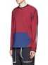 Front View - Click To Enlarge - DYNE - Retractable hood kangaroo pocket colourblock sweatshirt